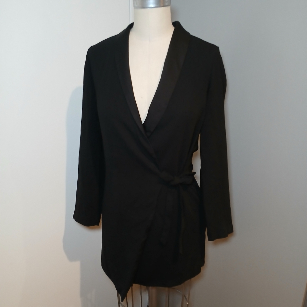Topshop Black Wrap Dress Size 2